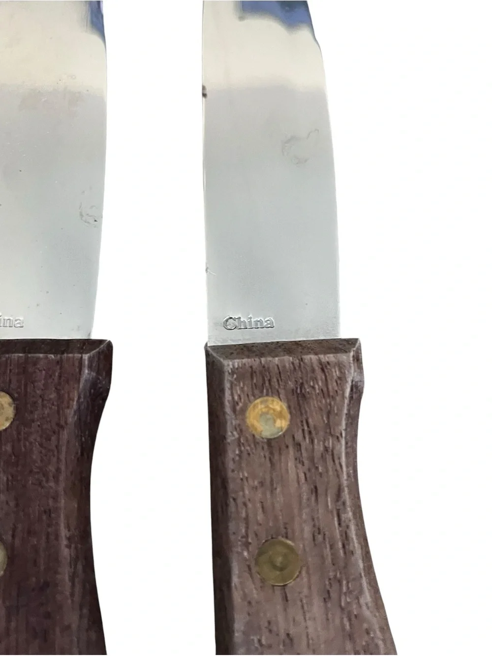 6 Oneida Stainless Steel Wood Handled Steak Knives 10” Long With Block VGC